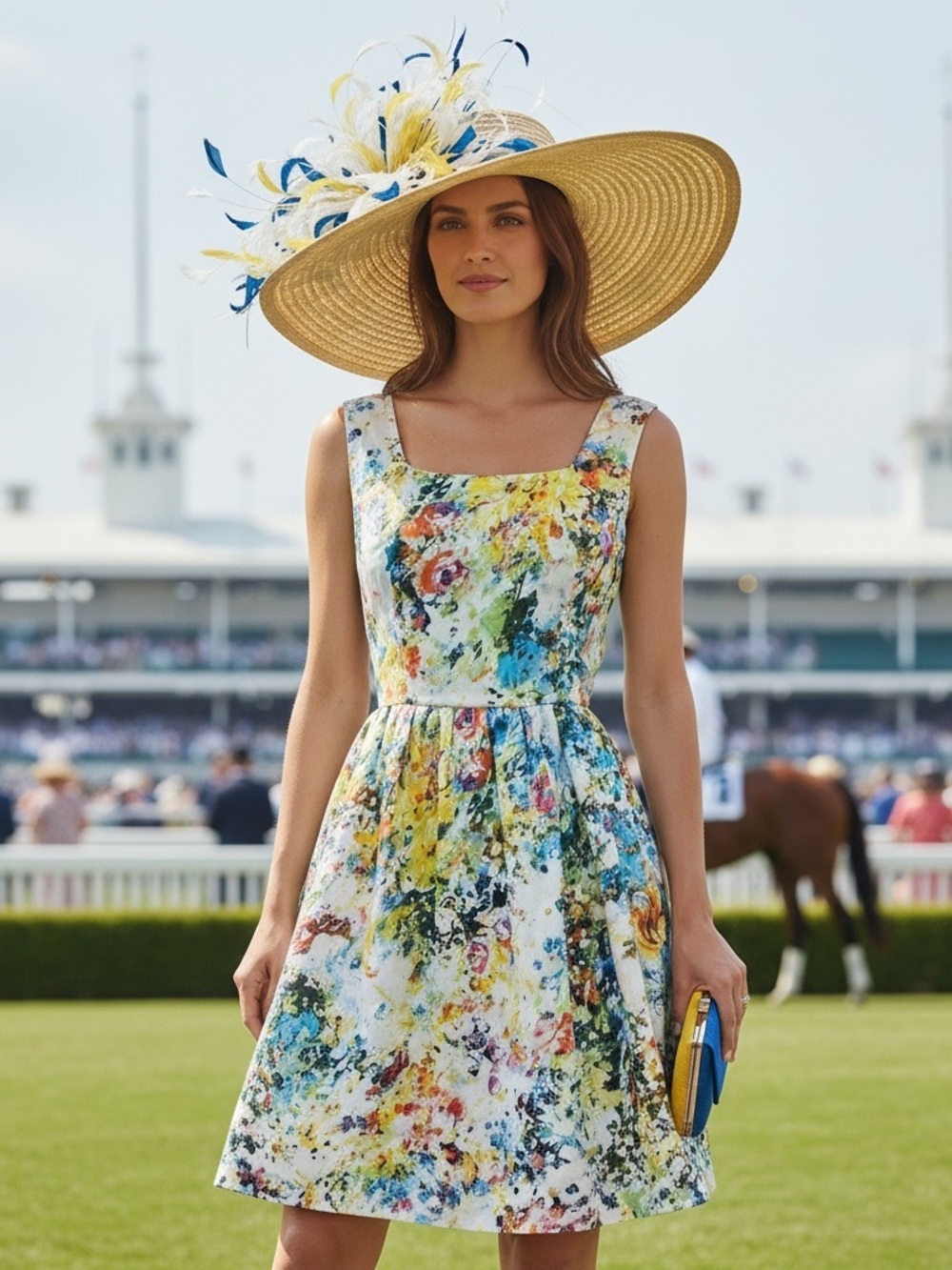 Sunny Girl ModCloth Women’s Fit & Flair Multicolor Floral Sun Dress